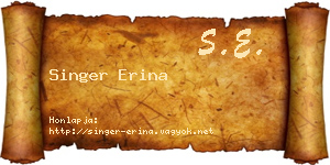 Singer Erina névjegykártya